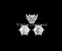 White Gold Lab Grown Diamond Solitaire Studs