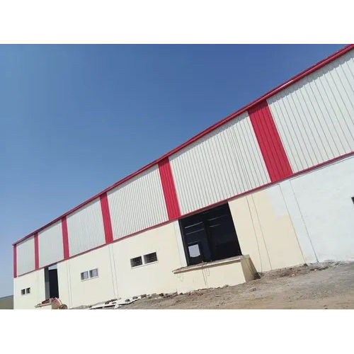 Red Prefabricated Warehouse Shed