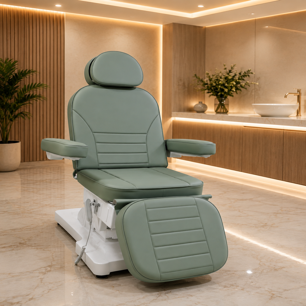 Bs Care Dermatology Chair - Metal & Leather, Full Back Rest For Hospital Use In Dermatology Procedures