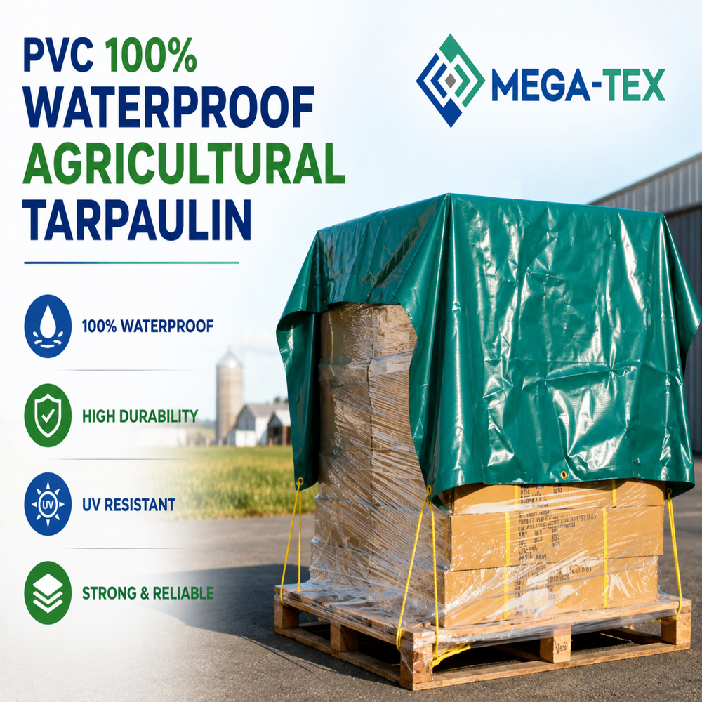 Pvc Coated 100% Waterproof Industrial Tarpaulin - Color: Blue