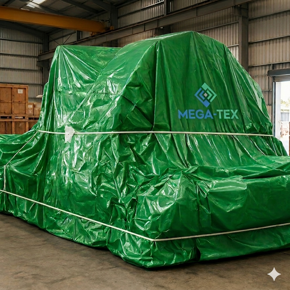 Pvc Coated 100% Waterproof Industrial Tarpaulin - Color: Blue