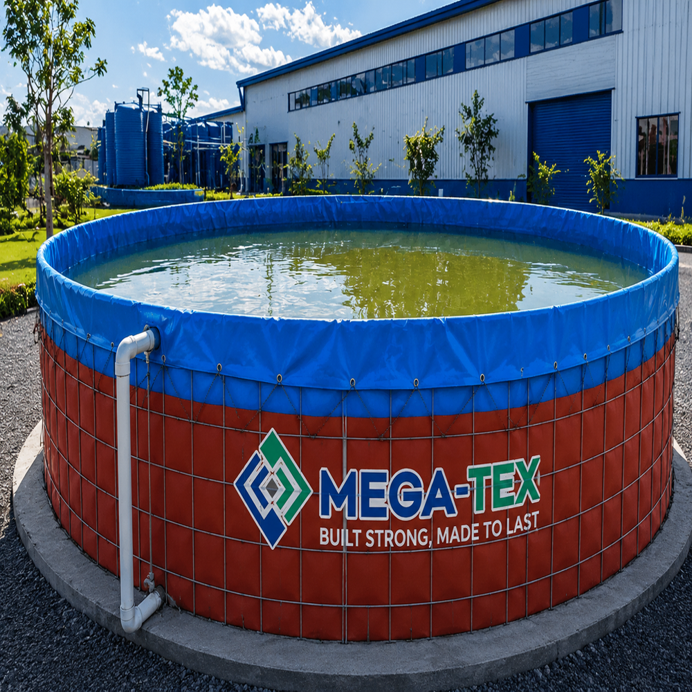 MEGATEX PVC 550 GSM ROUND BIOFLOC FISH FARMING TANK Dai 2 Mtr X 1.45 Mtr