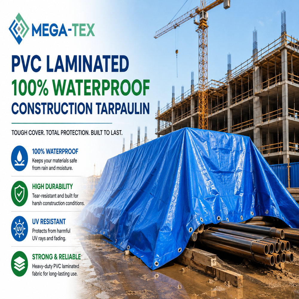 PVC Laminated 100% Waterproof Construction Tarpaulin