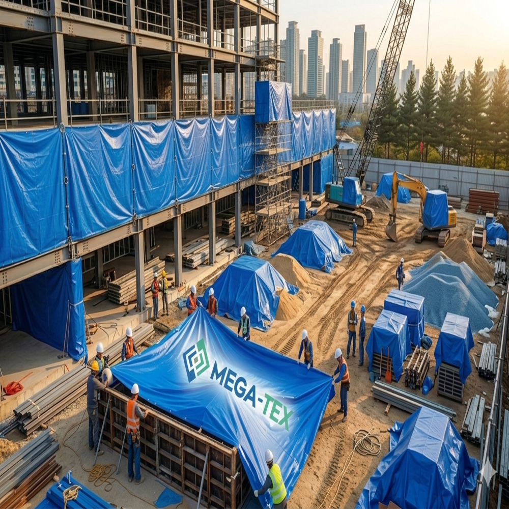 PVC Laminated 100% Waterproof Construction Tarpaulin