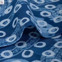 SANGANERI HAND BLOCK INDIGO DYED FABRIC