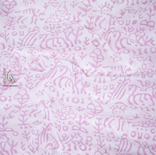 BEAUTIFUL LIGHT PINK COLOR BLOCK PRINT FABRIC