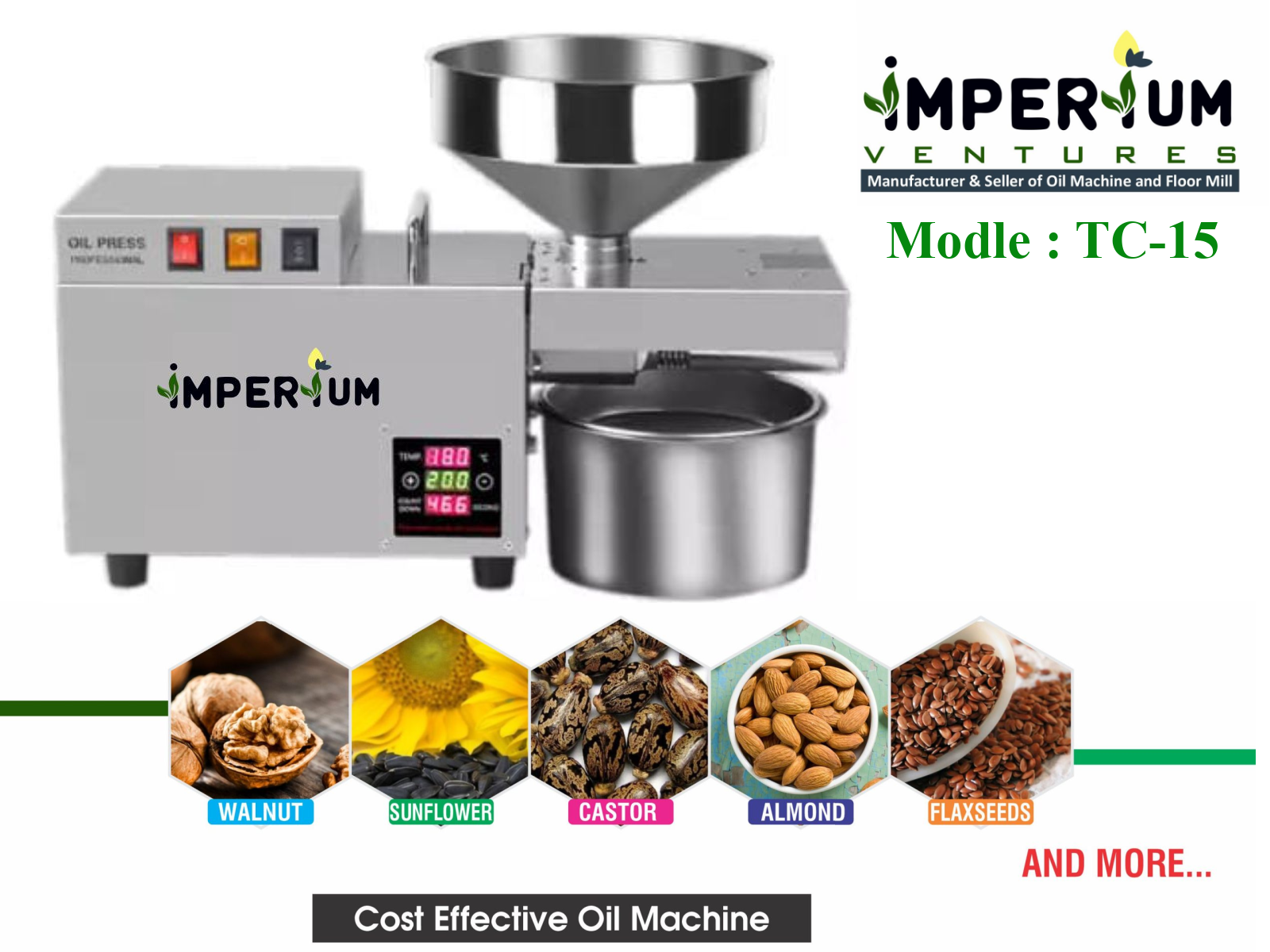 IMPERIUM Semi- Commercial Mini Portable Home Use Oil Extraction Machine for Mustard Coconut Peanut Seasam etc