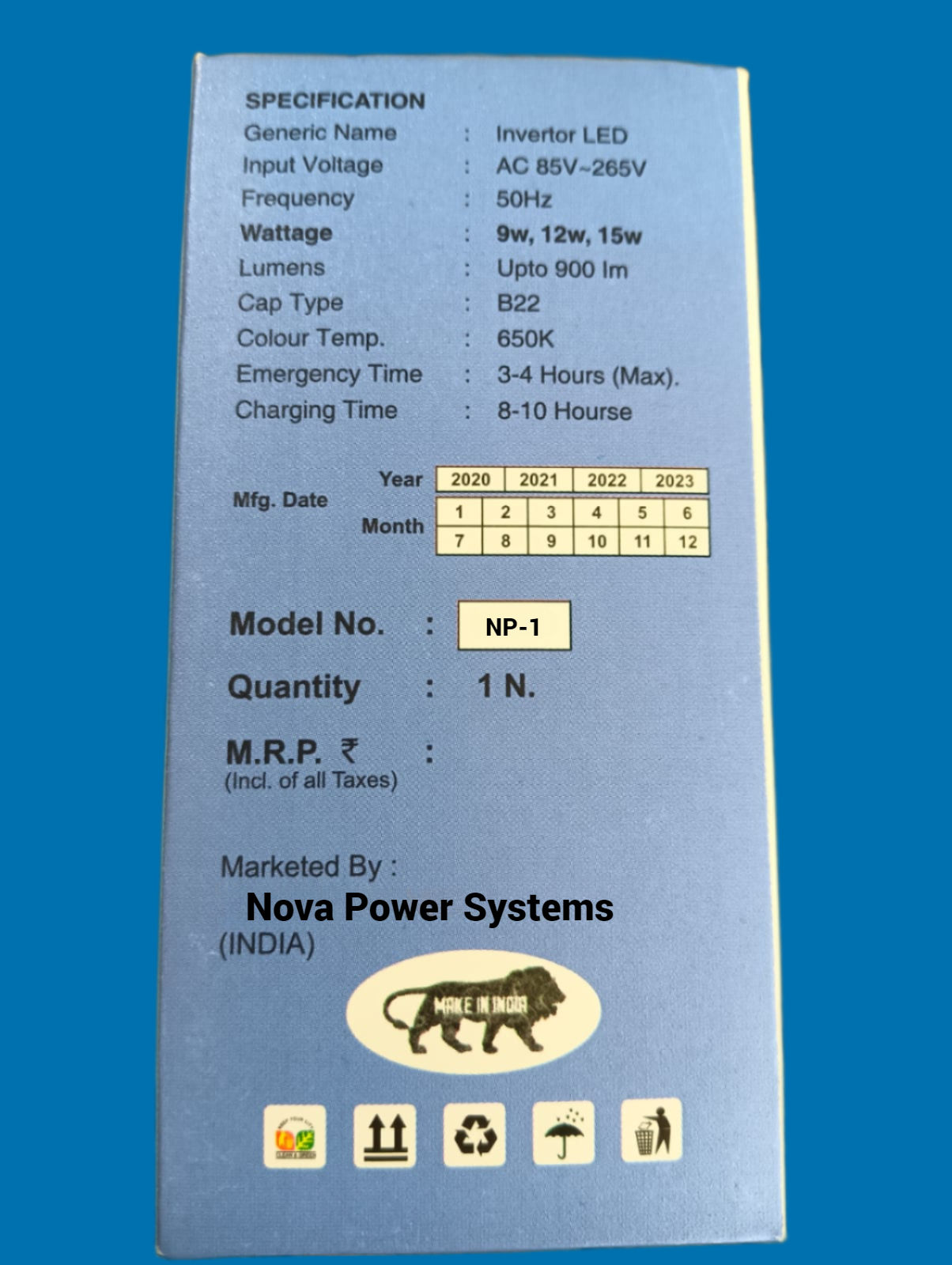 Recharable Inverter LED Bulb