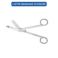 Lister Bandage Scissors - Stainless Steel, Angled Cutting Blades For Surgical Use