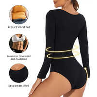 Washable Long Sleeve Seamless Body Shaper Ladies Shapewear Bodysuit