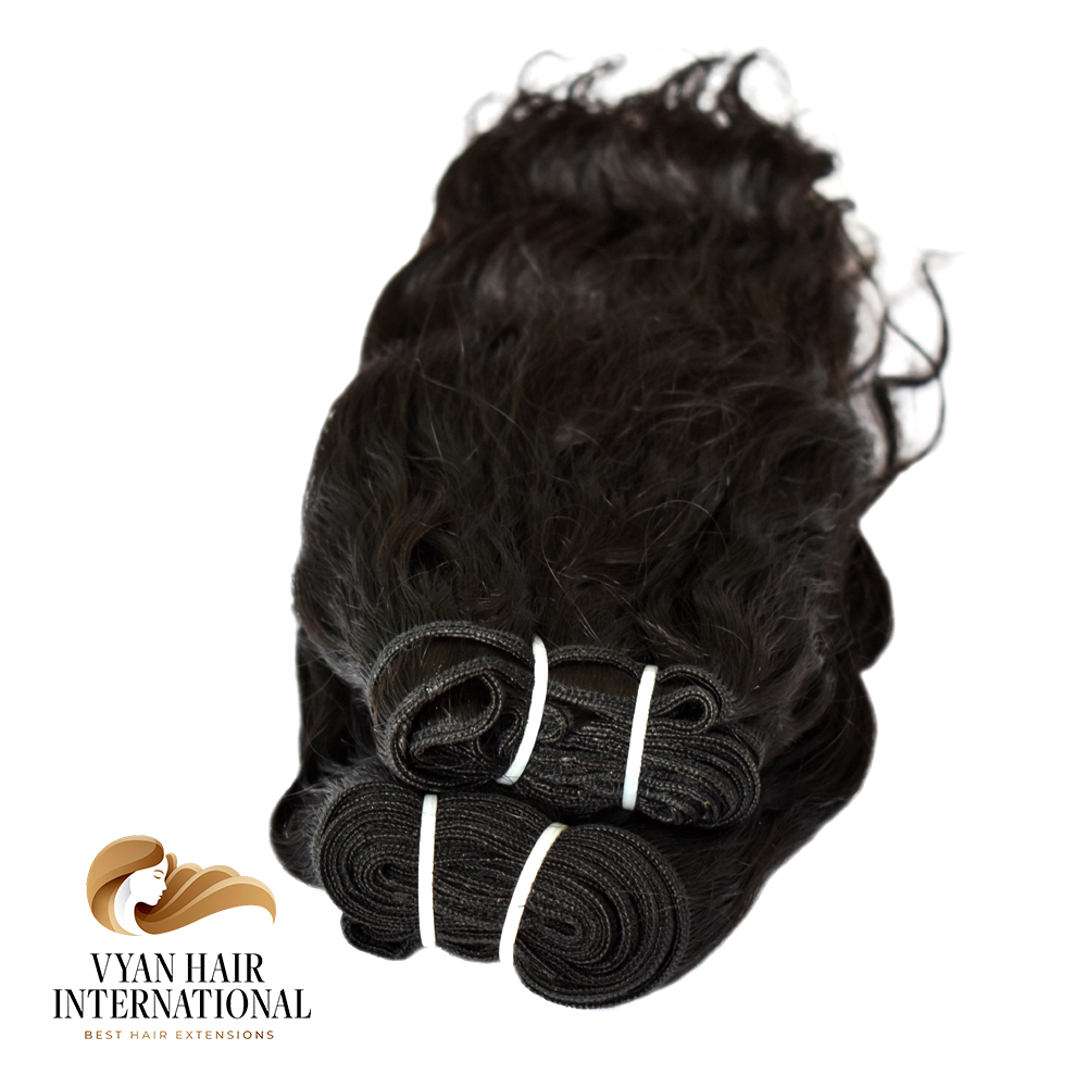 Remy Natural Virgin Raw Unprocessed Wavy Human Hair Extensions In India