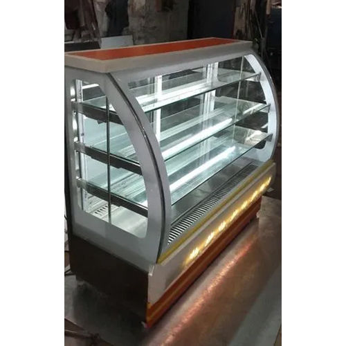 White-Orange C Glass Ac Sweet Display Counter