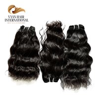 Wholesale 100% Unprocessed Remy Raw Indian Temple Water Wave Double Weft Human Hair Extension Bundles