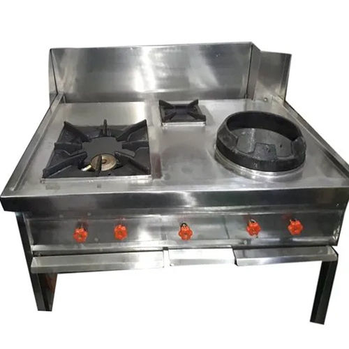 Stainless Steel Three Gas Burner Range