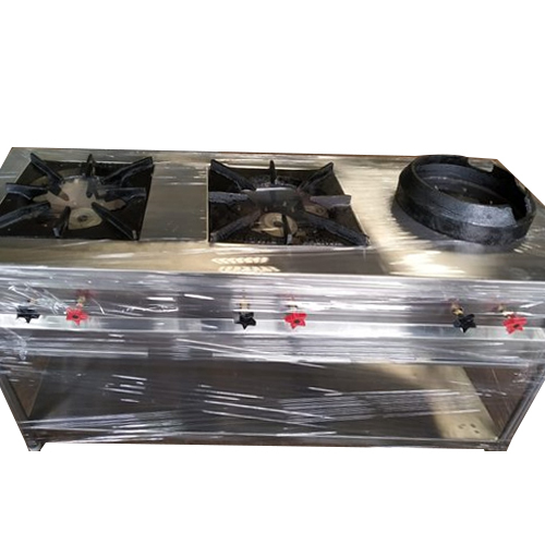 Stainless Steel Three Burner Chinese Gas Range