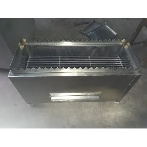 Silver Stainless Steel Portable Barbecue Grill