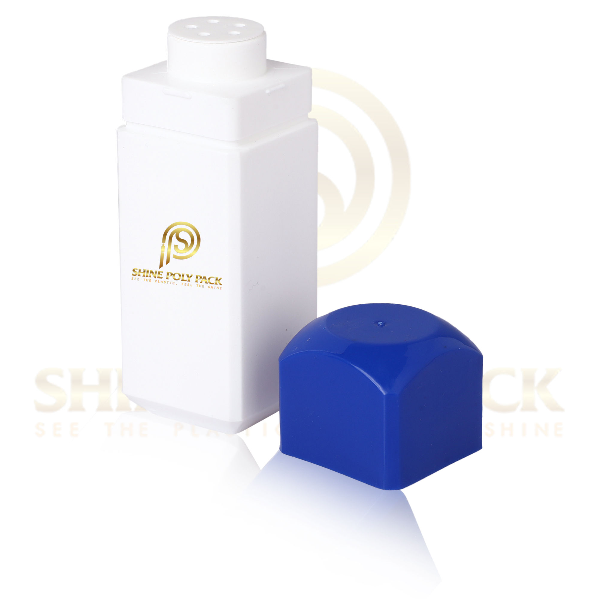 HDPE SQUARE TALCUM POWDER CONTAINER