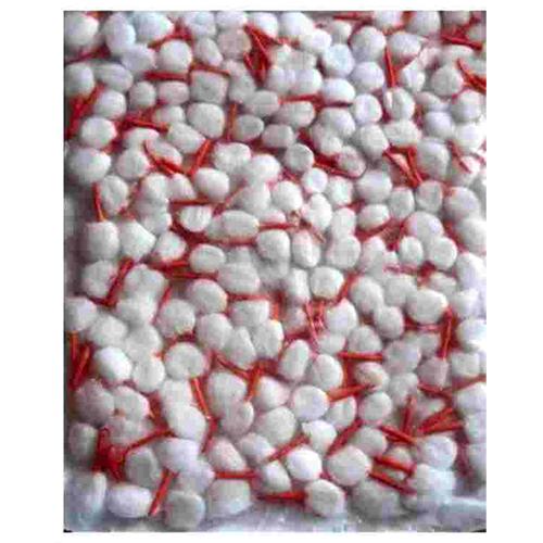 White Cotton Jyot Round Coloured Tip