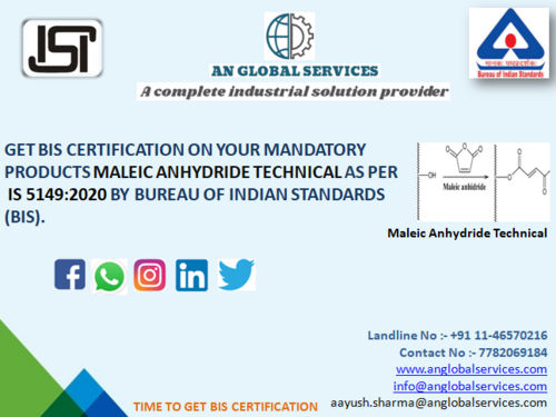Maleic Anhydride Technical ISI Certification