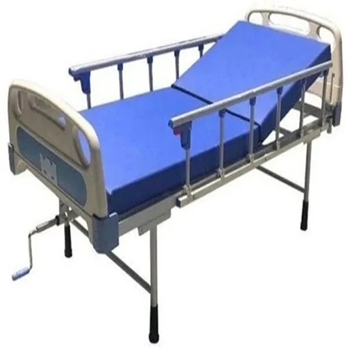 Abs Panel Mechanical Fowler Bed With Collapsible Side Railing And Covered Wheel