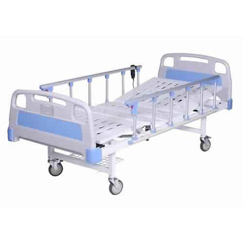 White Abs Panel Mechanical Fowler Bed  With Abs Side Railing And Covered Wheel