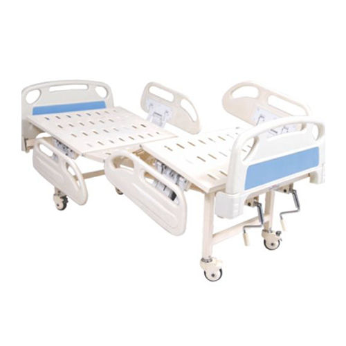 White Abs Panel Electric 3 Function Icu Bed With Collapsible Railing And Covered Wheel