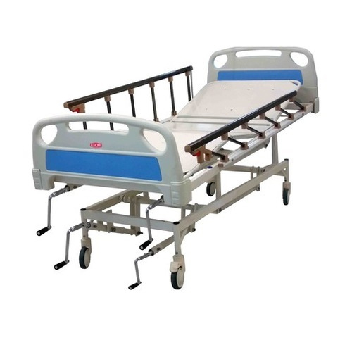 Mechanical 5 Function ICU Bed With Collapsible Side Railing And Cover Wheel