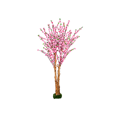 Pink Cherry Blossom Flower Plant In Coffee Wood