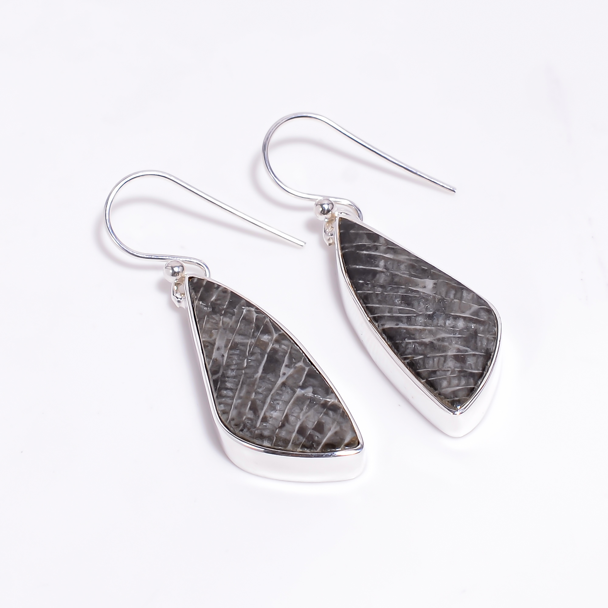 Natural Crazy Lace Agate Gemstone 925 Sterling Silver Drop Earrings Women Fashion Earrings  Exporter