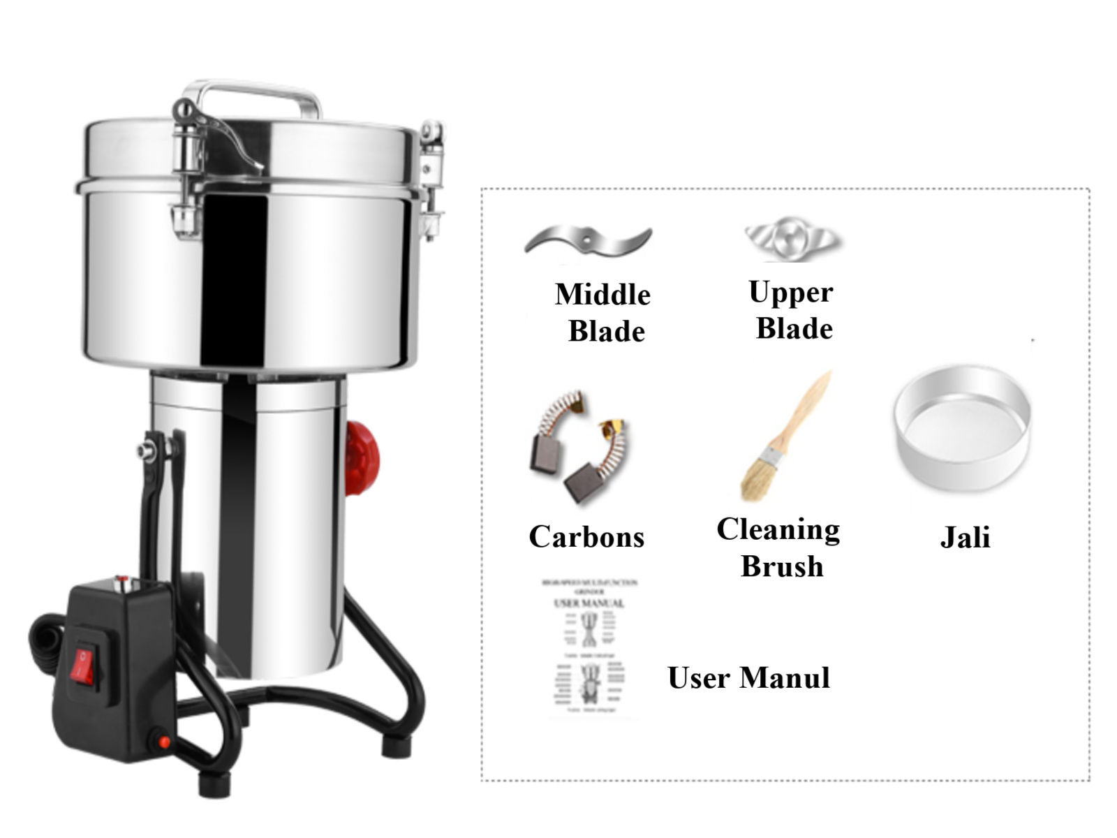 IMPERIUM Stainless Steel industrial Portable Masala Grinder Machine For Home and Business Use