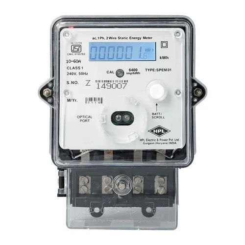 Black Hpl Single Phase Lcd Mfm Energy Meter