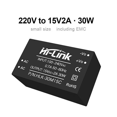 HLK-30M15C AC to DC 15v2a 30w Step Down Converter Intelligent Household Switch Power Module