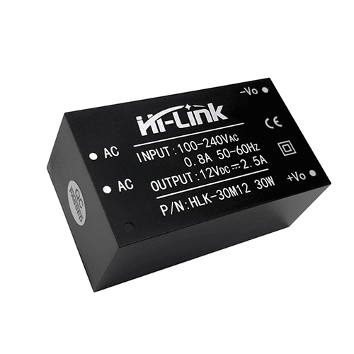 Black Hlk-30m12 Ac-dc 12v 30w Gan Step Down Mini Power Supply Module ...