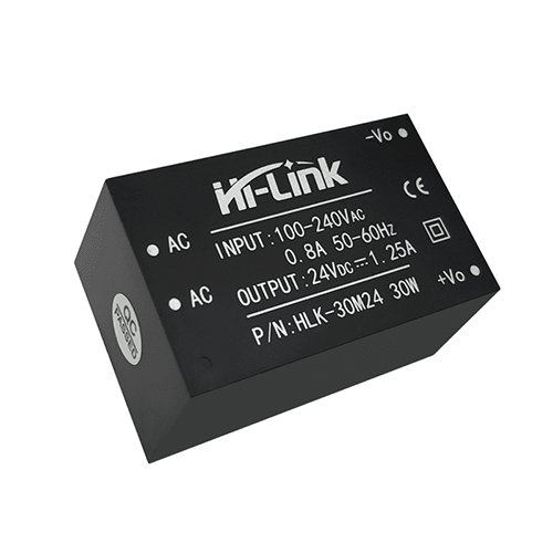 Black Hlk30m24 Acdc 24v 30w Gan Step Down Mini Power Supply Module Converter Intelligent
