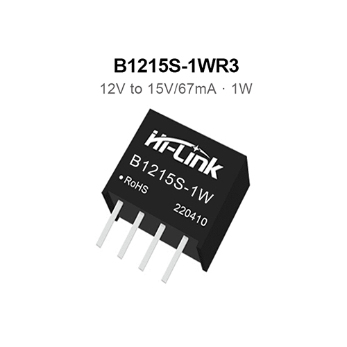 B1215S-1WR3 12V to 15V 1W 67mA DC to DC 88% transfer efficiency input power supply module converter