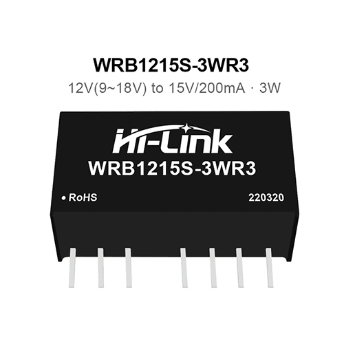 WRB1215S-3WR3 12V to 15V 3W 200mA DC to DC Isolation Voltage 1500VDC Power Module Converter
