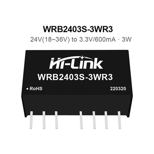 WRB2403S-3WR3 24V to 3.3V 3W 600mA DC to DC Isolation Voltage 1500VDC Power Module Converter