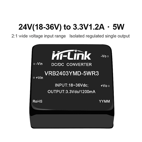 VRB2403YMD-5WR3 24V to 3.3V 5W 1.2A DC to DC Isolation Voltage 1500VDC Power Module Converter