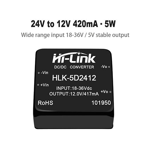 HLK-5D2412 12V 5W 420mA DC to DC 84% Transfer Input Power Supply Module