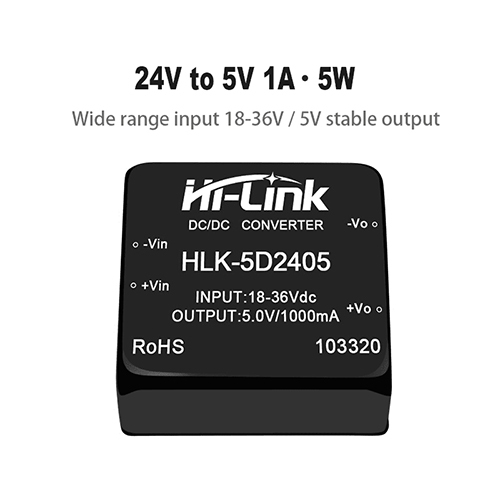 Black Hlk5D2405 5V 5W 1000Ma Dc To Dc 84 Transfer Input Power Supply