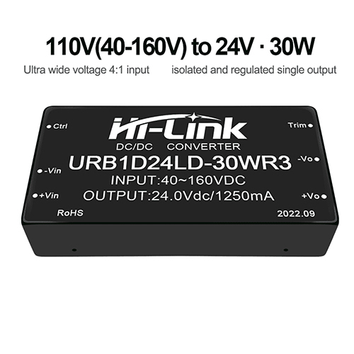 Black Urb1d24ld-30wr3 110v To 24v2a 30w Dc To Dc Isolated Transfer ...