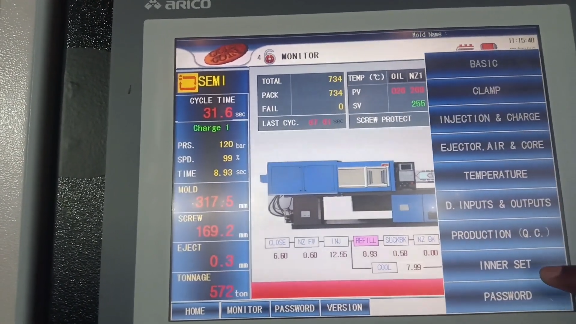 PLASTIC INJECTION MOULDING MACHINE AZ 220 URGENT SALE