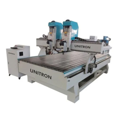 Double Head Cnc Wood Router Machine - Color: White