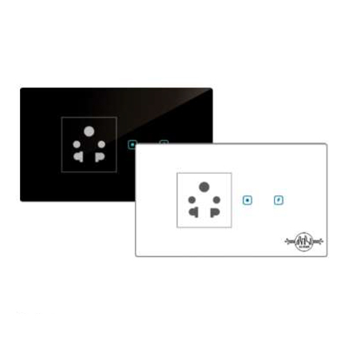 Black & White Touch 2 Switch 1 Socket Modular Size 4