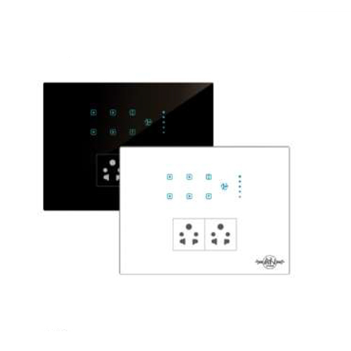 Black Touch 6 Switch 1 Fan 2 Socket Modular Size 12
