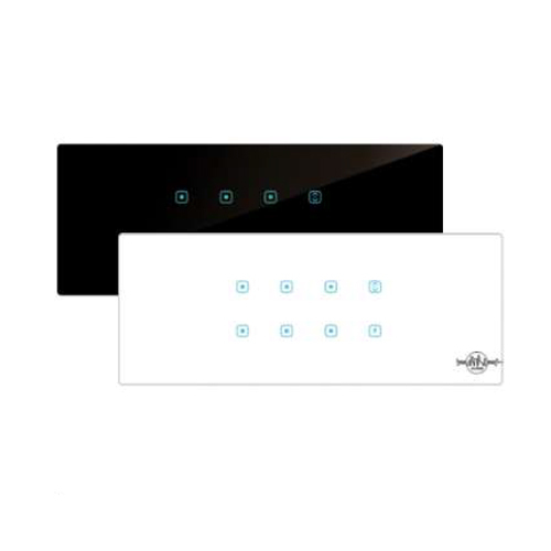 White & Black Touch 8 Switch Modular Size 12