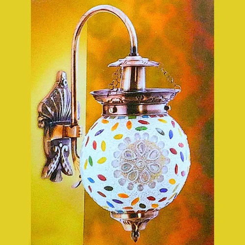 White Mosaic Glass Wall Light