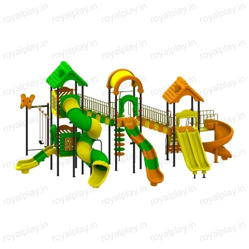 Children Outdoor Playground Equipment With Tunnel Spiral Slide Duplex Three Unit Royal Maps 04