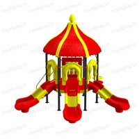 Children Outdoor Playground Equipment With Tunnel Spiral Slide Duplex Three Unit Royal Maps 04