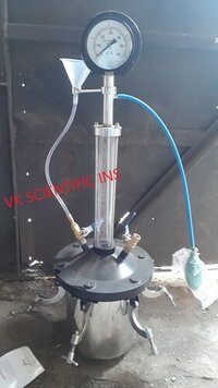 Air Entrainment Meter - Stainless Steel, 0.005 Cubic Meter Capacity, Silver Color | Pressure Method For Accurate Air Content Measurement